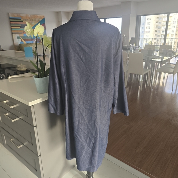 Caroline Rose Button Down 3/4 Sleeve Pocketed Shift Navy Dress XL - Picture 5 of 10